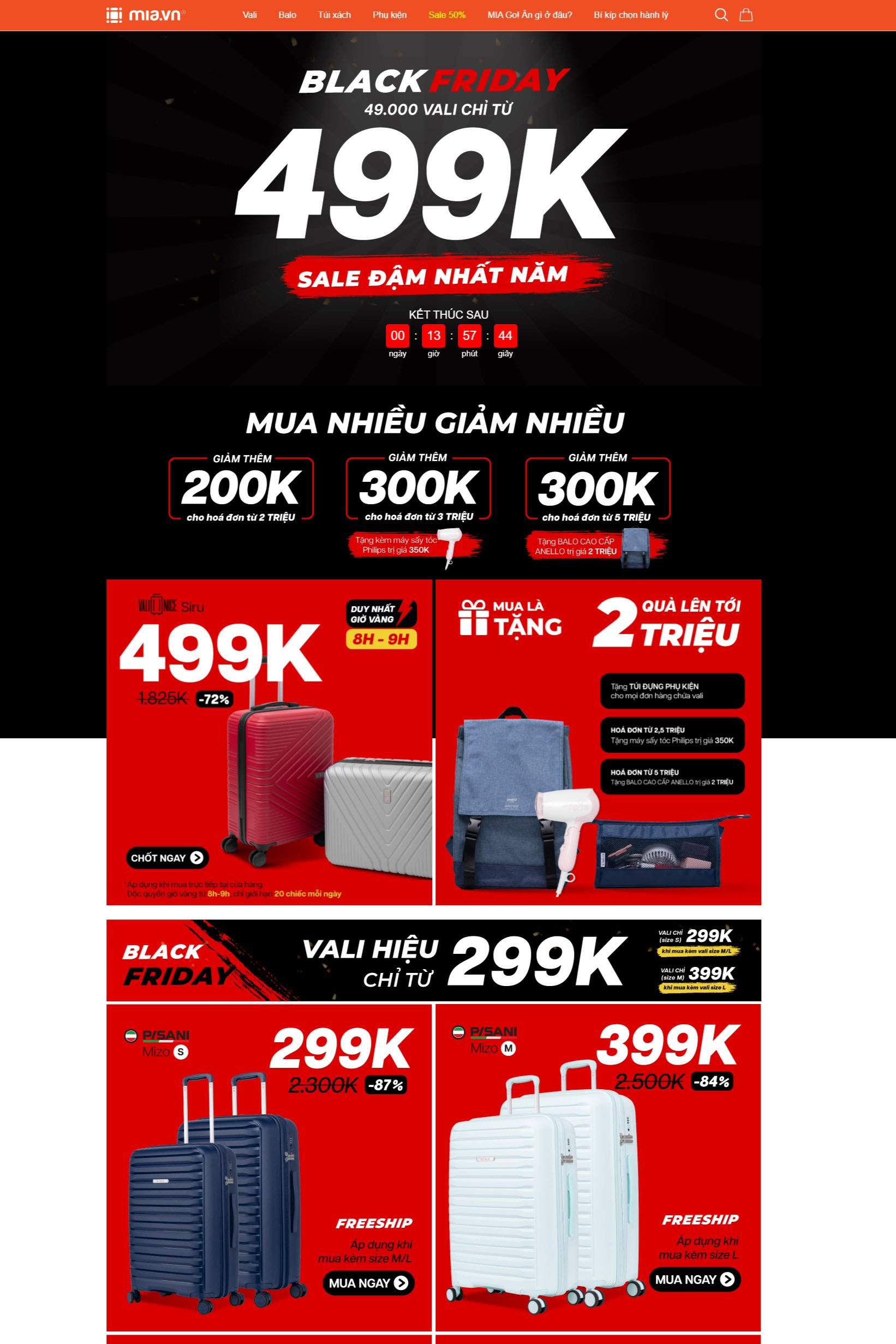 tiêu chi thiết kế website bán vali